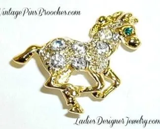 Pave Rhinestone Crystal Diamond Horse Tac Pin Brooch Jewelry, Horses, Equine Equestrian Horse Tac Pins Animal Brooches