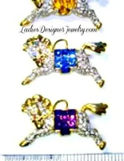 Vintage Amethyst, Sapphire, Topaz, Horse Pin Brooch