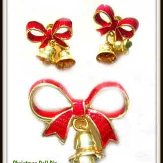 vintagechristmasearrings_vintagechristmasbellbrooch_christmasbellpinearrings_estatepinbrooch_estateearrings_ladiesdesignerjewelry_christmasbellsjewelryChristmasBellJewelry