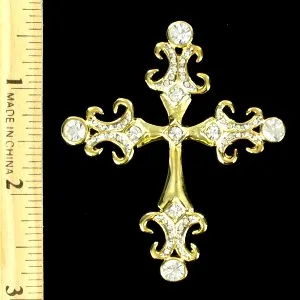 vintageCrucifixbrooch_rhinestoneCrucifixbrooch_rhinestonecrosspins_rhinestonescrossbrooches_ladiesdesignerjewelry_goldcrossbrooch_estatebrooches