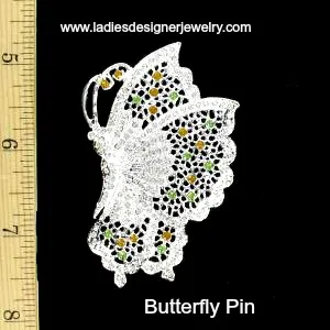 Vintage Rhinestone Butterfly Pin Brooch, Vintage Butterfly Pins Brooches Butterflies, Ladies Designer Fashion Jewelry, Wedding Bridal Woman's