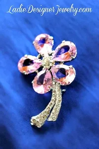 Vintage Pink Rose Rhinestone Flower Pin Brooch Flowers Pins, Large Flower Brooch Pin T2H, Wedding Bridal Dresses Hair Accessory