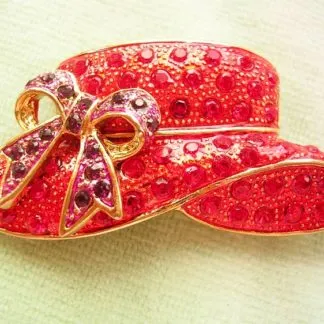 Vintage Amethyst Purple Ruby Red Rhinestone Hat Brooch Pin, Red Hat Society Brooches Pins Vintage, Ladies Designer Fashion Hats