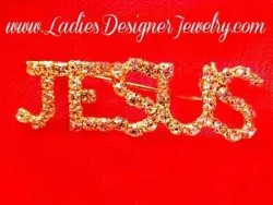 Ladies Vintage Designer Rhinestone Jesus Christian Brooch Pin Jewelry, Religious Brooches Pins Woman Fashion Designer