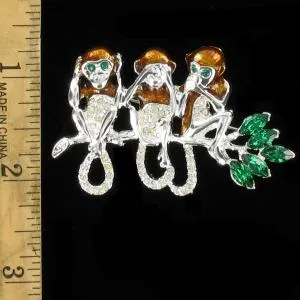 vintagemonkeypin_vintagemonkeybrooch_rhinestonemonkeybrooch_rhinestonemonkeypins_ladiesdesignerjewelry_monkeysonabranchpin_africanmonkey