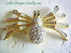Large Vintage Spider Pin Pave Rhinestone Brooch Jewelry Spiders, Vintage Gold Plate Large Crawling Tarantula Spider Brooch Pin Jewelry Spider, Spider Tarantula Crystal Brooch ZT8