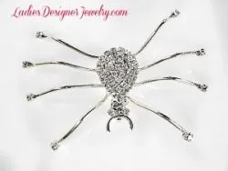 Vintage Large Spider Pin Pave Rhinestone Brooch Jewelry Spiders, Long Legged Spider Crystal Brooch 33P
