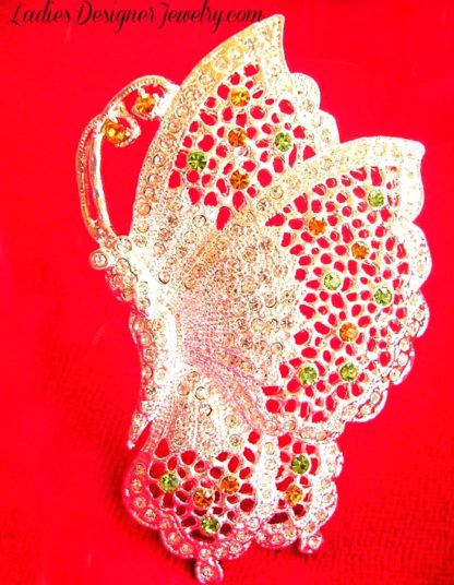 Vintage Rhinestone Butterfly Pin Brooch, Vintage Butterfly Pins Brooches Butterflies, Ladies Designer Fashion Jewelry, Wedding Bridal Women's