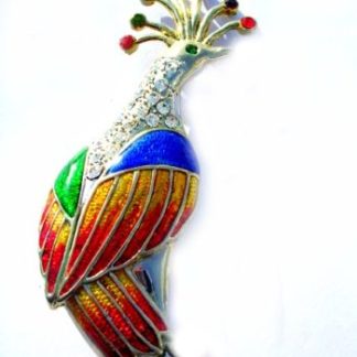 Vintage Rhinestone Peacock Pin Brooch, Enamel Diamond Ruby Amethyst Rhinestone Peacock Brooches Pins Animals, Ladies Women's Designer Fashion Estate Jewelry