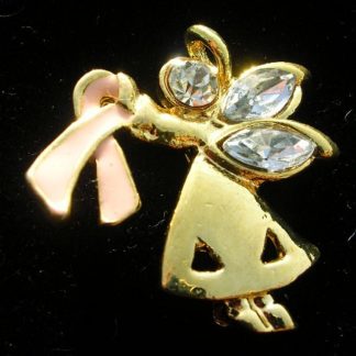 Vintage Rhinestone Pink Enamel Breast Cancer Angel Pin Brooch, Angels, Breast Cancer Awareness Angel Brooches Pins Designer Jewelry Women Women Ladies