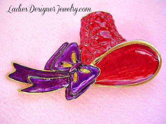 Vintage Victorian Edwardian Ruby Red Rhinestone Hat Brooch Pin, Ladies Designer Victorian Brooches Pins Jewelry, Purple Enamel Hat Pins, Red Hat Society Jewelry Rhinestones, Wedding Bridal Church Formal