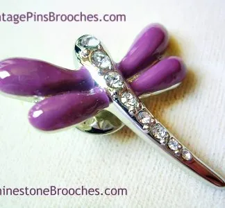 Women's Purple Dragonfly Pin Brooch Vintage